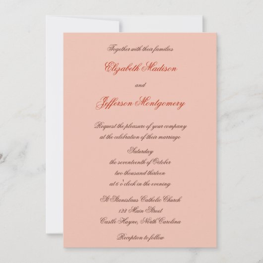 William Morris Red Blätter Wedding Invitation Einladung (Vorderseite)