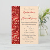 William Morris Red Blätter Wedding Invitation Einladung (Stehend Vorderseite)