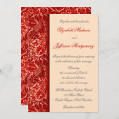 William Morris Red Blätter Wedding Invitation Einladung (Vorne/Hinten)