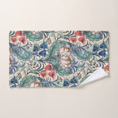 William Morris Red Blue Aquamarin Floral Pattern Badhandtuch Set (Handtuch)