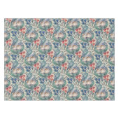 William Morris Red Blue Aquamarin Floral Pattern Tischdecke (Vorderseite (Horizontal))