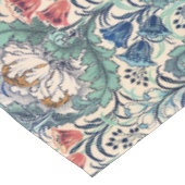 William Morris Red Blue Aquamarin Floral Pattern Tischdecke (Schrägansicht)