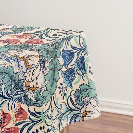 William Morris Red Blue Aquamarin Floral Pattern Tischdecke (Beispiel)