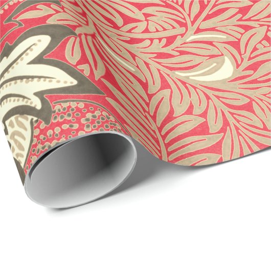 William Morris RED GIFT Wrapping Paper Geschenkpapier (Rolleneckpunkt)