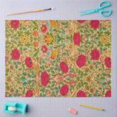 William Morris Red Gold Blue Green Birds Floral Seidenpapier (Basteln)