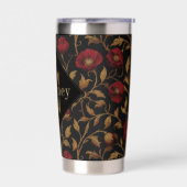 William Morris Red Gold Poppy Monogram Thermobecher (Links)