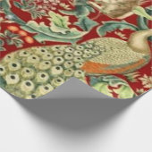 William Morris Red Pattern Forest Geschenkpapier (Ecke)