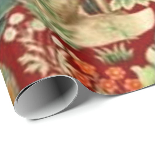 William Morris Red Pattern Forest Geschenkpapier (Rolleneckpunkt)