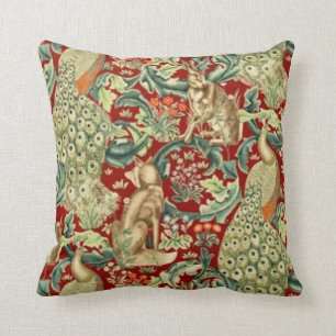 William Morris Red Pattern Forest Kissen