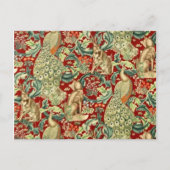 William Morris Red Pattern Forest Postkarte (Vorderseite)