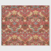 William Morris Red Strawberry Thief Geschenkpapier (Flach)