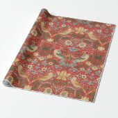 William Morris Red Strawberry Thief Geschenkpapier (Ungerollt)