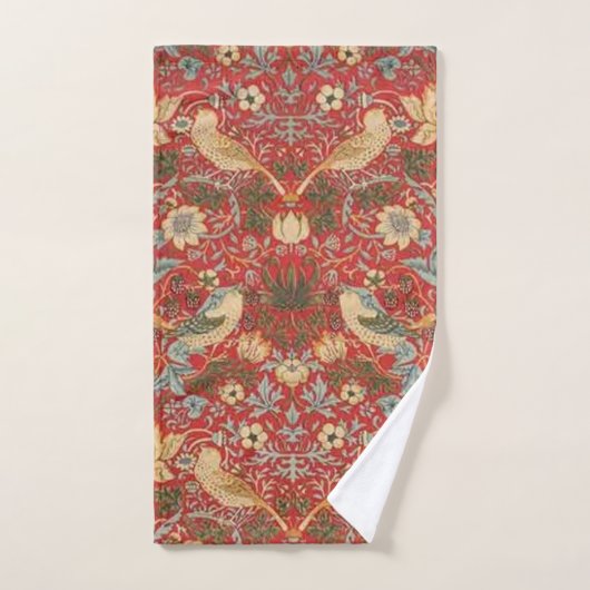 William Morris Red Strawberry Thief Handtuch (Handtuch)