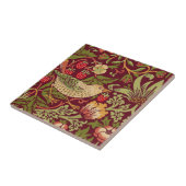 William Morris Red Strawberry Thief Keramik Tile Fliese (Seite)