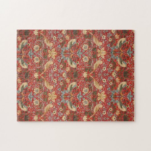 William Morris Red Strawberry Thief Puzzle (Horizontal)