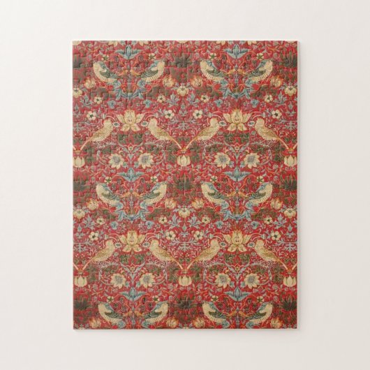 William Morris Red Strawberry Thief Puzzle (Vertikal)