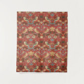 William Morris Red Strawberry Thief Wandteppich (Vorderseite)