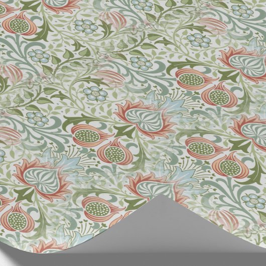William Morris Remix Green Red Persian Floral Geschenkpapier
