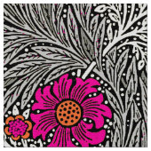 William Morris-Ringelblume, Graues/Grau und Weiß Stoff (Nahaufnahme)