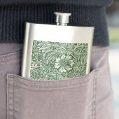 William Morris Ringelblume grün floral Blume Flachmann (Beispiel)