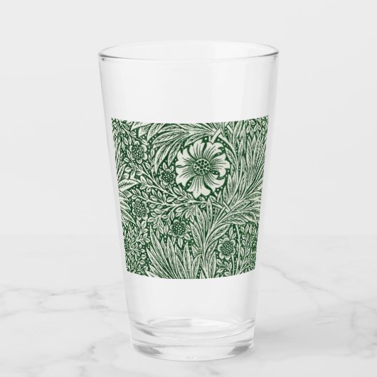 William Morris Ringelblume grün floral Blume Glas (Vorderseite)