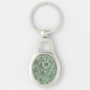 William Morris Ringelblume grün floral Blume Schlüsselanhänger