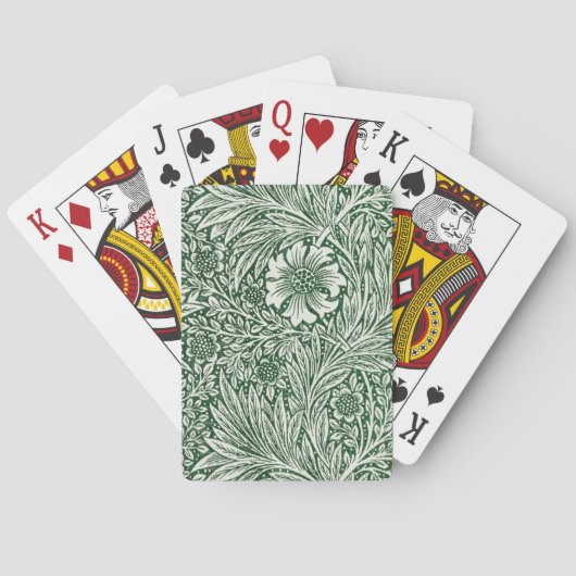 William Morris Ringelblume grün floral Blume Spielkarten (Rückseite)
