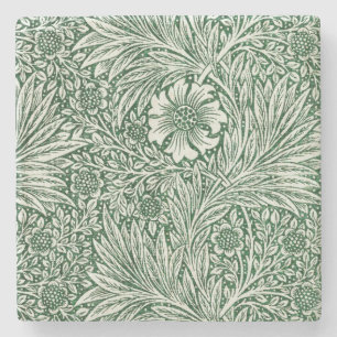 William Morris Ringelblume grün floral Blume Steinuntersetzer