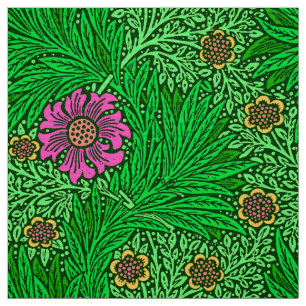 William Morris-Ringelblume, Smaragdgrün u. Fuchsie Stoff