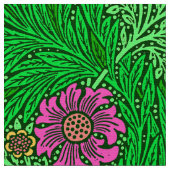 William Morris-Ringelblume, Smaragdgrün u. Fuchsie Stoff (Nahaufnahme)