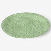 William Morris-Ringelblumen-(grünes) Muster Pappteller (Schrägansicht)