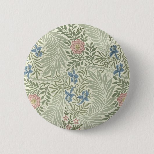 William Morris Rittersporn-Blumen-Wallpaper Button (Vorderseite)