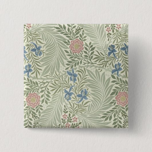 William Morris Rittersporn-Blumen-Wallpaper Button (Vorderseite)