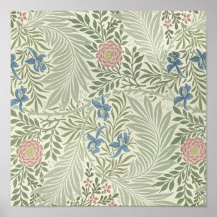 William Morris Rittersporn-Blumen-Wallpaper-Muster Poster