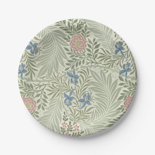 William Morris Rittersporn-Blumen-Wallpaper Pappteller (Vorderseite)