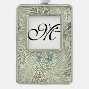 William Morris Rittersporn-Blumen-Wallpaper Rahmen-Ornament Silber