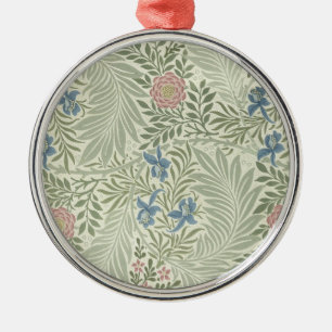 William Morris Rittersporn-Blumen-Wallpaper Silbernes Ornament
