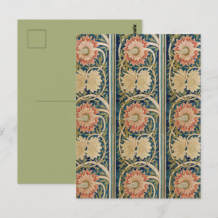 William Morris Rosa Florale Seidenstickerei Antik Postkarte