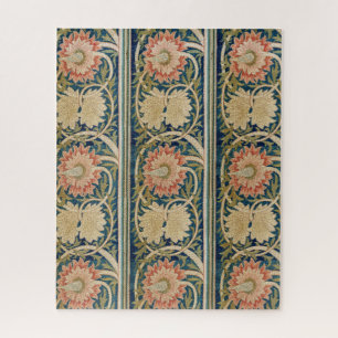 William Morris Rosa Florale Seidenstickerei Antik Puzzle