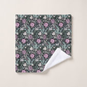 William Morris Rosa Mohn Botanical Victorian  Badhandtuch Set (Waschlappen)