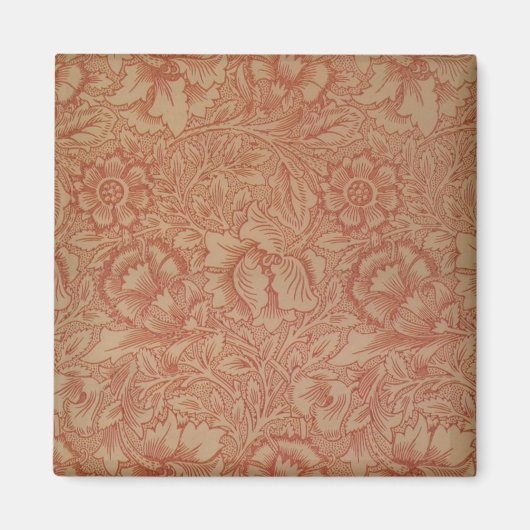 William Morris Rosa Mohnblume Blumen Magnet (Vorne)