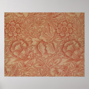 William Morris Rosa Mohnblume Blumen Poster