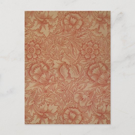 William Morris Rosa Mohnblume Blumen Postkarte (Vorderseite)
