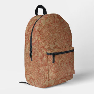 William Morris Rosa Mohnblumen-Blumenmuster Bedruckter Rucksack