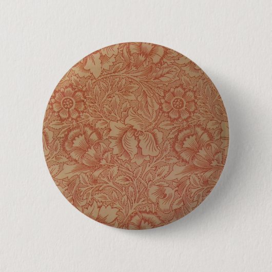 William Morris Rosa Mohnblumen-Blumenmuster Button (Vorderseite)