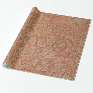 William Morris Rosa Mohnblumen-Blumenmuster Geschenkpapier