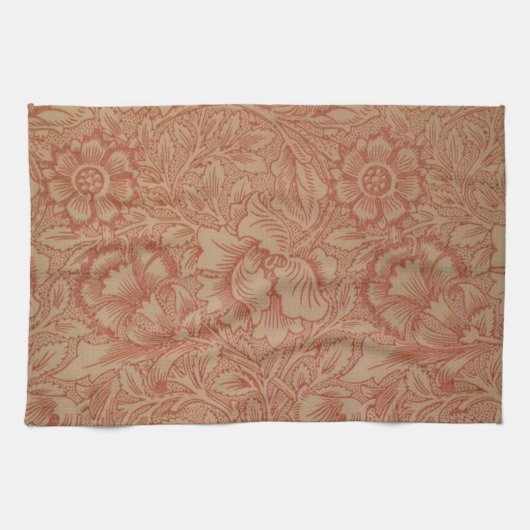William Morris Rosa Mohnblumen-Blumenmuster Geschirrtuch (Horizontal)