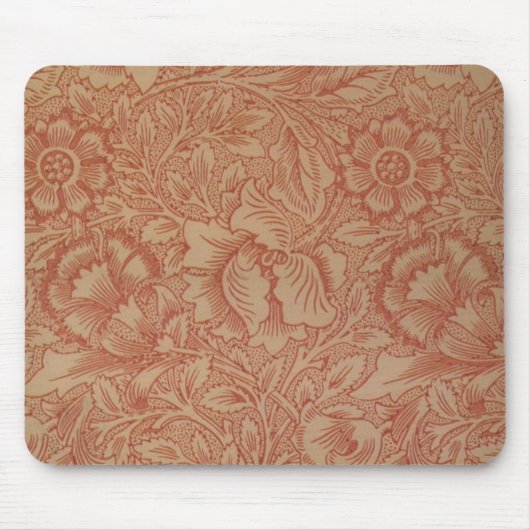 William Morris Rosa Mohnblumen-Blumenmuster Mousepad (Vorne)