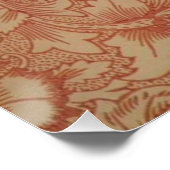 William Morris Rosa Mohnblumen-Blumenmuster Poster (Ecke)