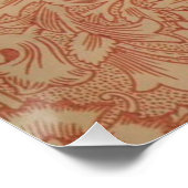 William Morris Rosa Mohnblumen-Blumenmuster Poster (Ecke)